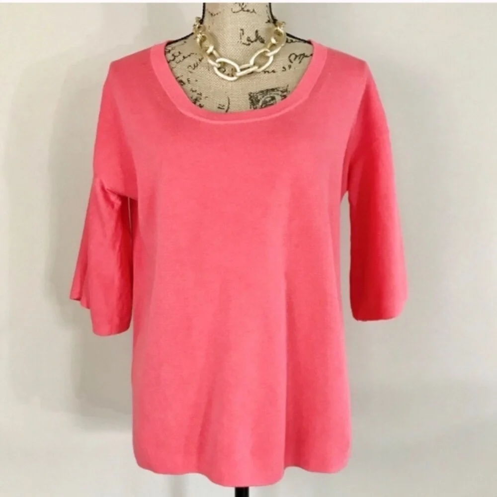 •J. Crew• peach bell sleeve knit top